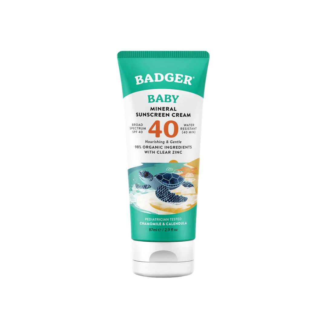 bloqueador solar mineral para bebés SPF 40 Badger Raisana