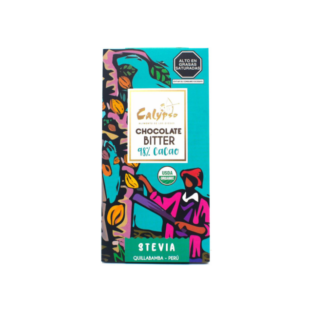 chocolate 98% cacao sin azúcar stevia Calypso Raisana