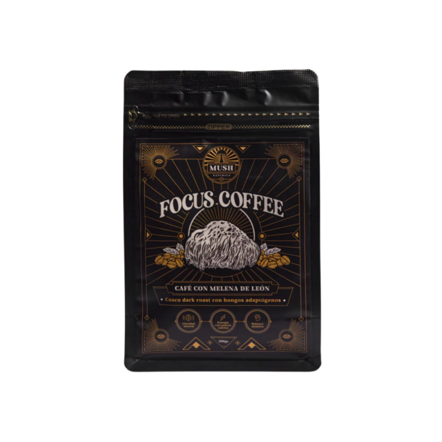café con melena de león hongo nootrópico enfoque Raisana