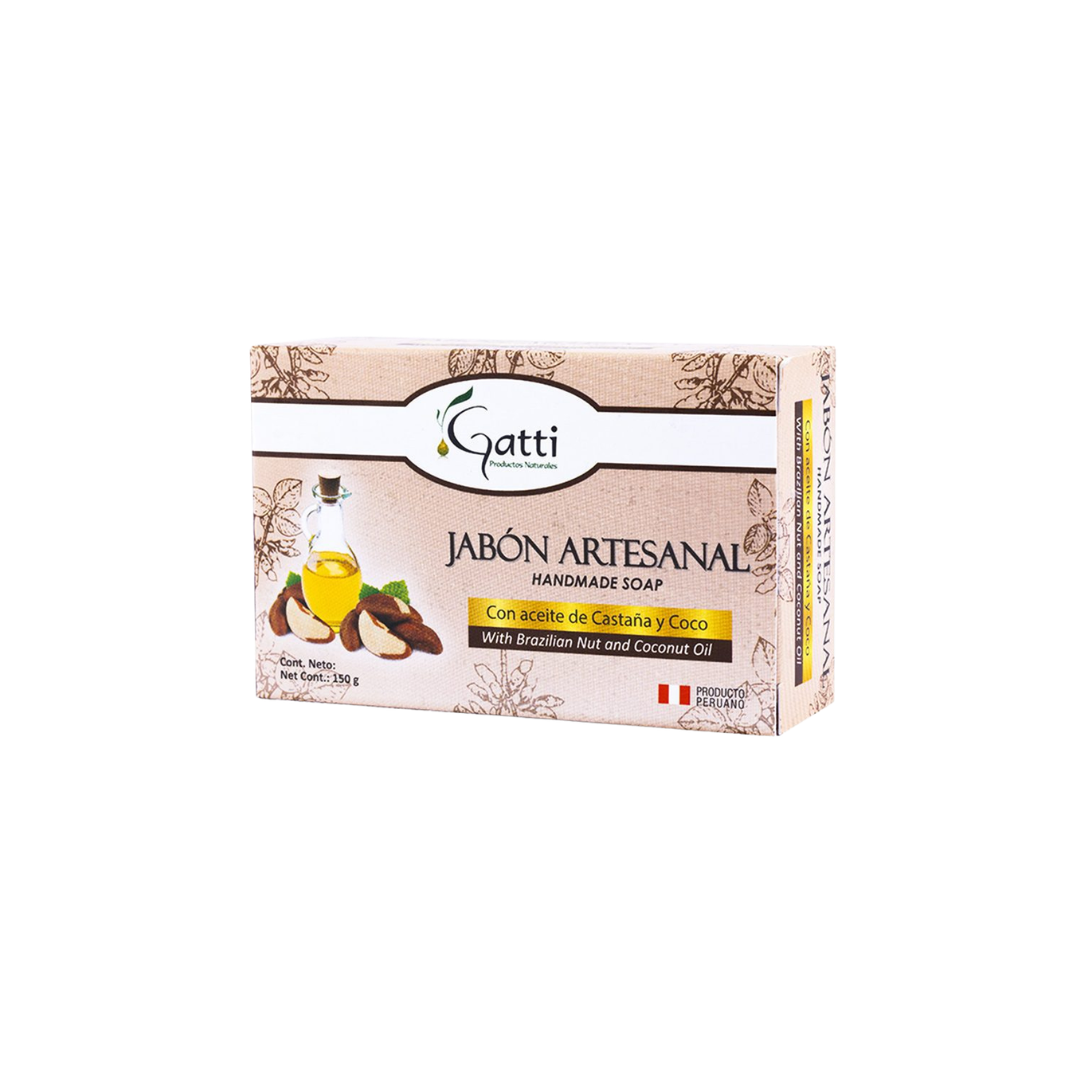 jabón artesanal de castaña y coco saponificado en frío Gatti Raisana