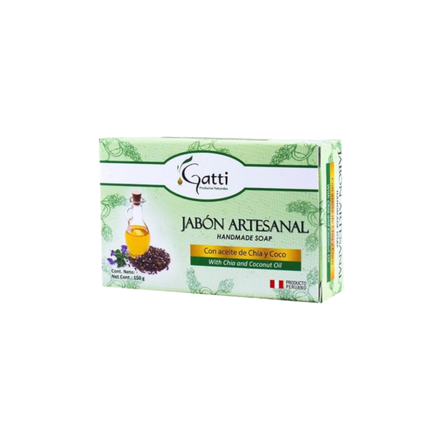 jabón artesanal de chía y coco saponificado en frío Gatti Raisana