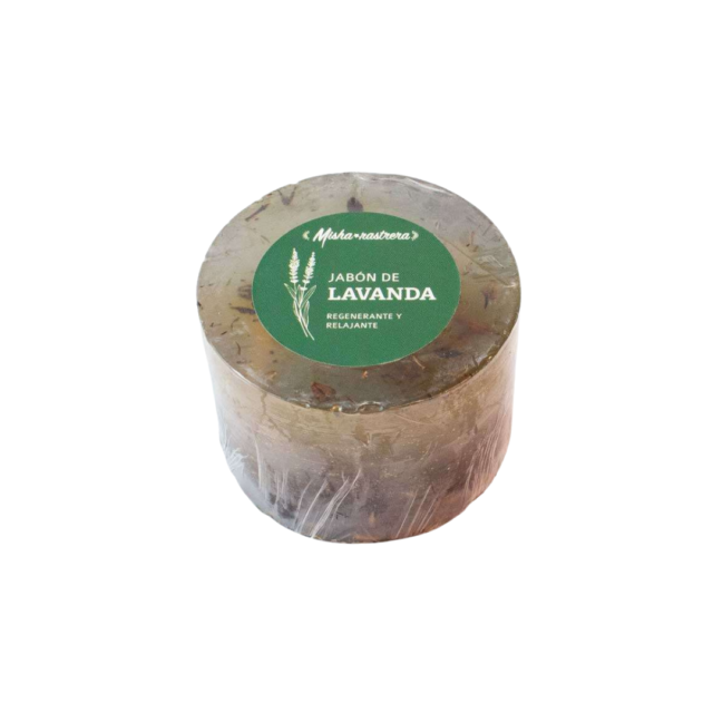 jabón de lavanda de glicerina vegetal con flores secas Misha Rastrera Raisana