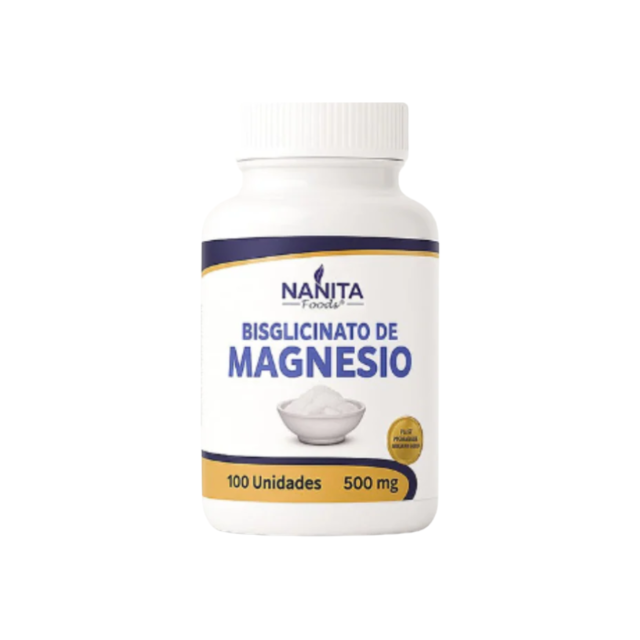 glicinato de magnesio Nanita Foods 100 cápsulas Raisana