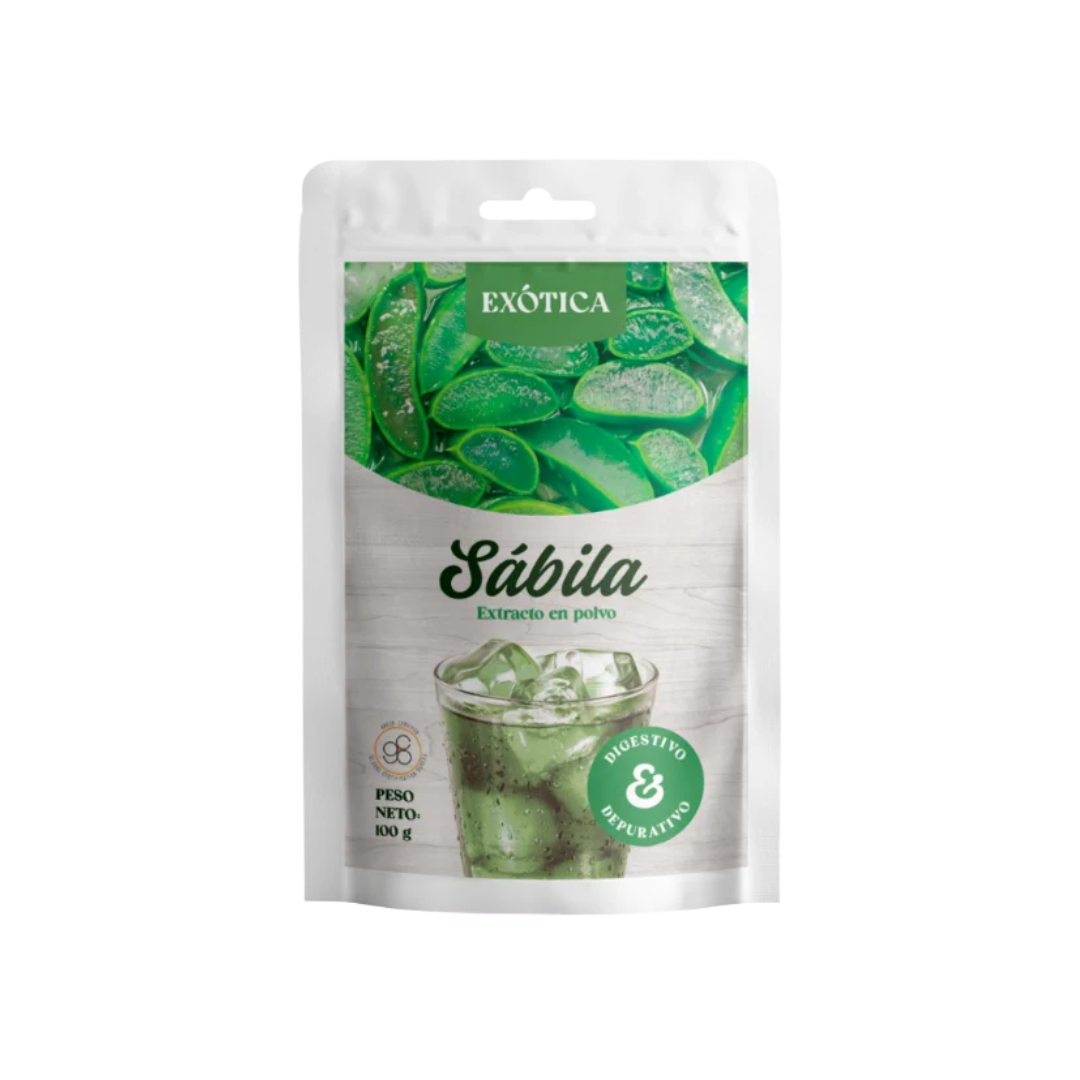 sábila en polvo atomizada aloe vera Exótica Raisana