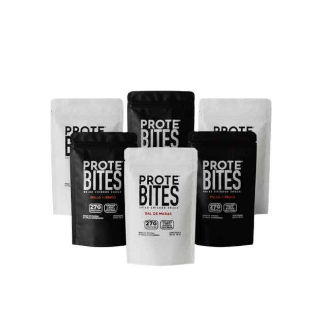 pack de 6 snacks proteicos de pollo Protebites Raisana
